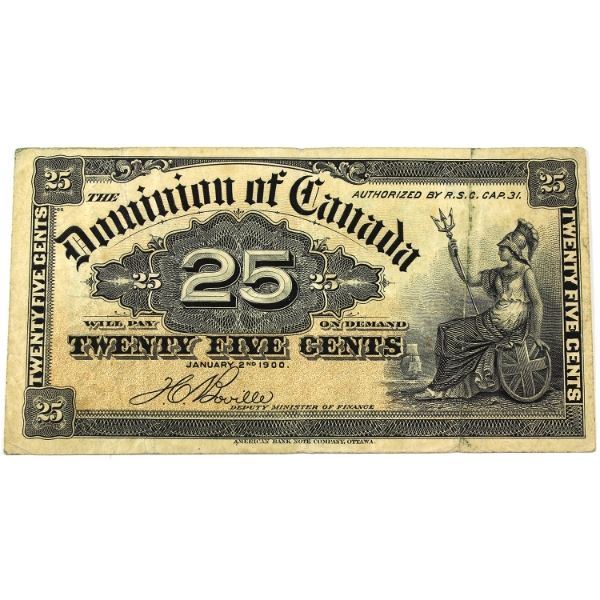 DC-15b 1900 25-cent Shinplaster VF-EF Boville