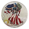 Image 1 : 1oz USA 1999 American Eagle Coloured Walking Liberty .999 Fine Silver in Capsule (Tax Exempt)