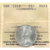 Image 1 : 25-cent 1912 ICCS MS64