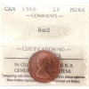 Image 1 : 1-cent 1966 ICCS MS66 Red