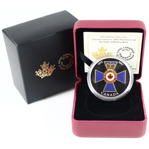 2017 $20 Canadian Honours: 45th Anniversary of the Order of Military Merit Fine Silver Coin