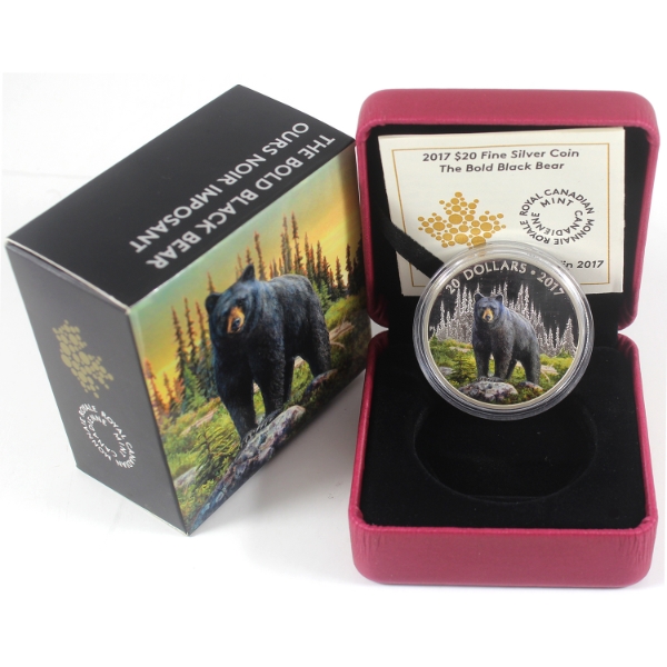 2017 $20 Majestic Animals - The Bold Black Bear 1oz .9999 Fine Silver Coin (Tax Exempt)