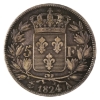 Image 1 : France Silver 1824A 5 Francs EF (Impaired)
