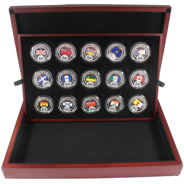 The Confederation of Canada Sesquicentennial Medallion Collection 15pc Set.