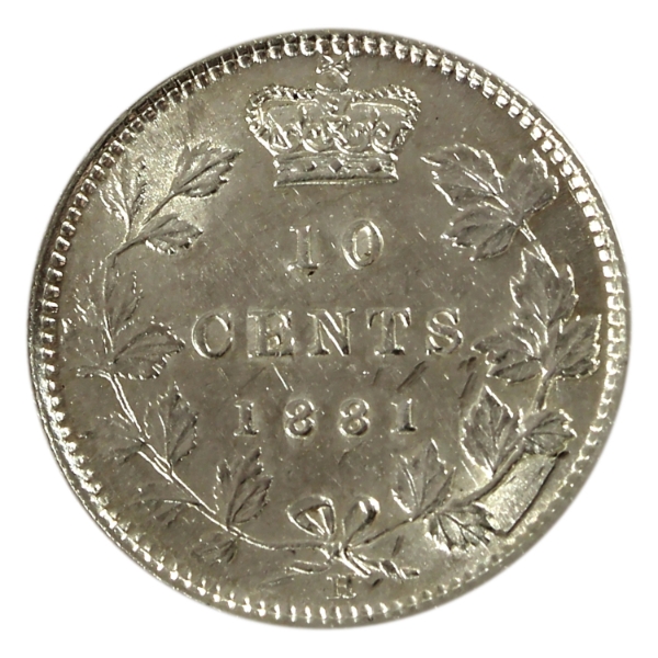 10-cent 1881H Obv 2 AU-UNC