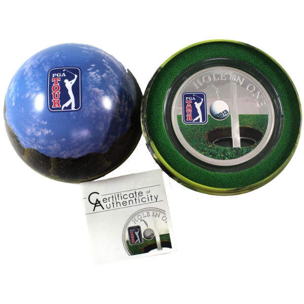Cook Islands Silver 2013 $5 PGA Tour- Hole in One 30g .999 Fine Silver 65mm Diameter (Tax Exempt)