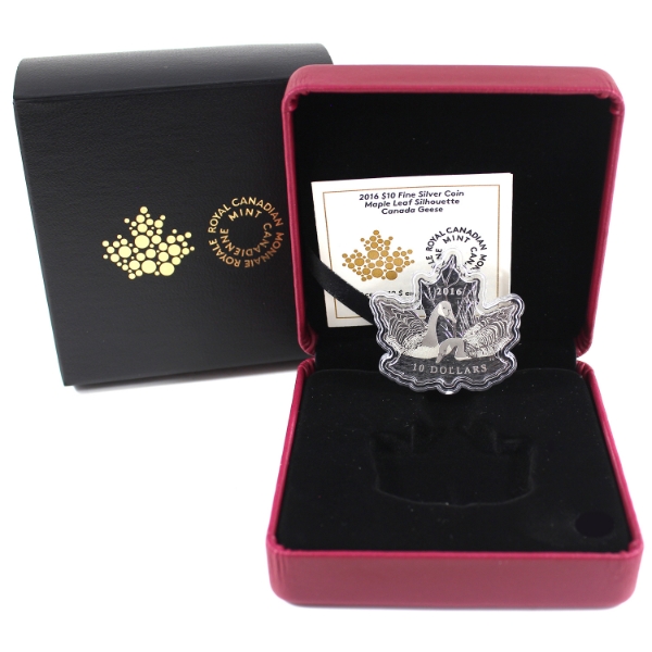 2016 $10 Maple Leaf Silhouette - Canada Geese Fine Silver Coin (Tax Exempt)