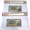 2x DC-15a 1900 25-cent Dominion of Canada BCS VF20 & VF25 Courtney  2pcs. 