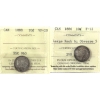 Image 1 : 10-cent 1886 Large Knob 6 Obverse 5 F12 & 1888 VF20 ICCS. 2pcs.