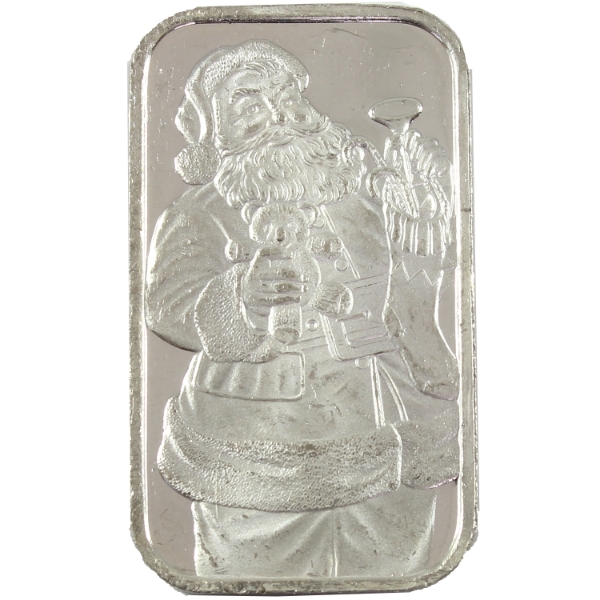 1oz SilverTowne Mint 2022 Santa Claus w/ Stocking .999 Fine Silver Bar (Tax Exempt)