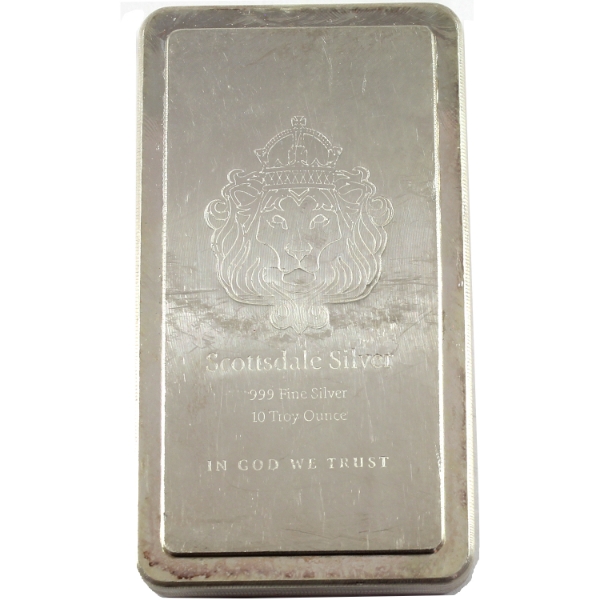 10oz Scottsdale Silver 'Made by Materion' .999 Fine Silver Stacker Bar (Tax Exempt)