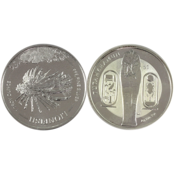 2x 1oz World 2019 & 2023 $1 .999 Fine Silver Coins. 2pcs (Tax Exempt)
