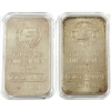 Image 1 : 2x 1oz Engelhard c.1981-1985 Large E Logo, Portrait .999+ Silver Bars in 2 Variations. 2pcs.