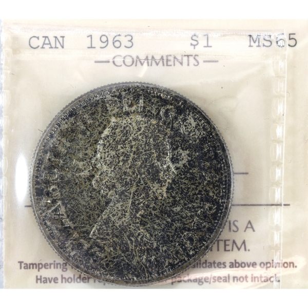 Silver $1 1963 ICCS MS65