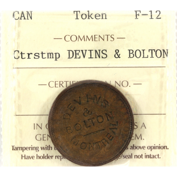 Devins & Bolton Montreal Counterstamp Token ICCS F12