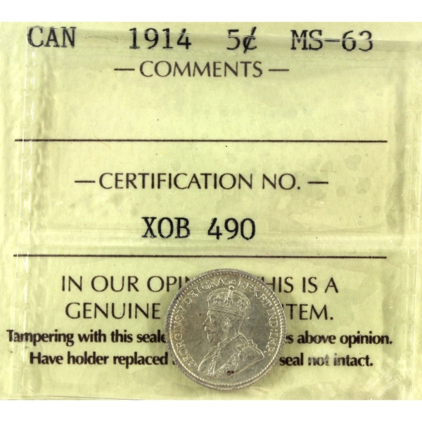 5-cent 1914 ICCS MS63