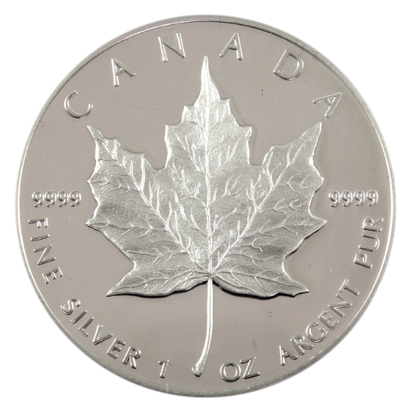 1989 $5 10th Ann. of the GML Silver Maple Leaf .9999 Fine Silver Coin (Tax Exempt)