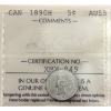 5-cent 1890H ICCS AU55