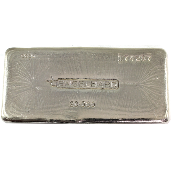 20oz Engelhard Canada 7th Series Vintage .999+ Silver Bar, SN: 174287 (Tax Exempt)