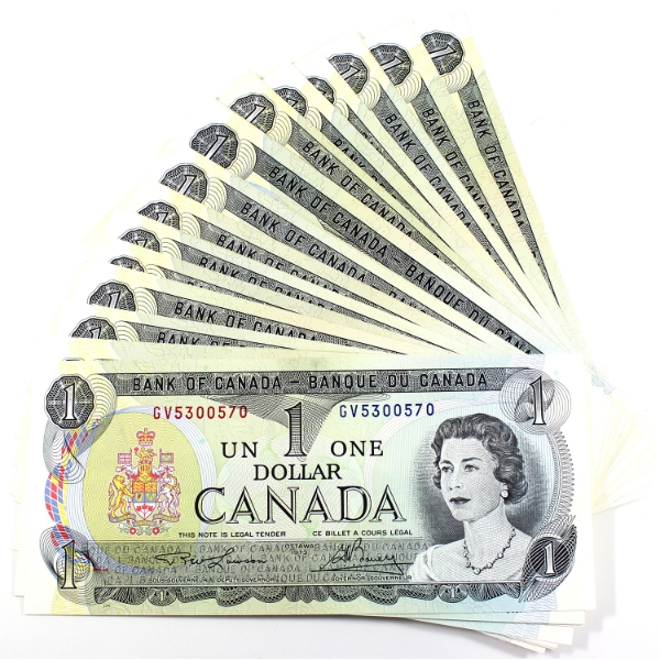 Bulk Lot of 1973 $1 Banknotes. 32pcs.