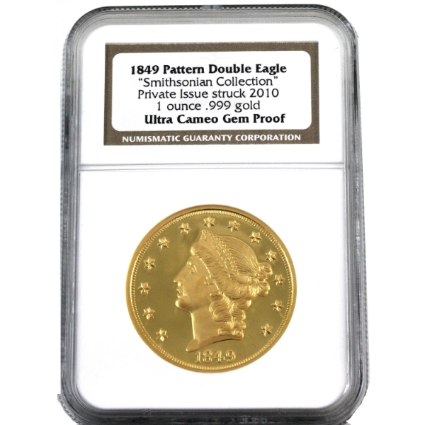 USA Gold 1849 Pattern Struck in 2010 Double Eagle NGC GEM Proof Ultra Cameo (Tax Exempt)