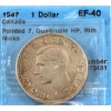 Image 1 : Silver $1 1947 Pointed 7; Quad HP CCCS EF40 (Rim Nicks)