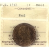 Image 1 : New Brunswick 1-cent 1861 ICCS MS64 Red
