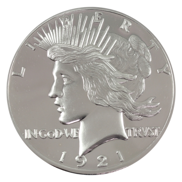 1 Troy Pound USA 1921 Peace Dollar Replica .999 Fine Silver Round (Tax Exempt)