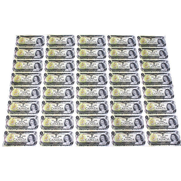 BC-46b Uncut Sheet of 40 Notes 1973 $1 'BFK' Prefix Crow-Bouey 5x8 Format