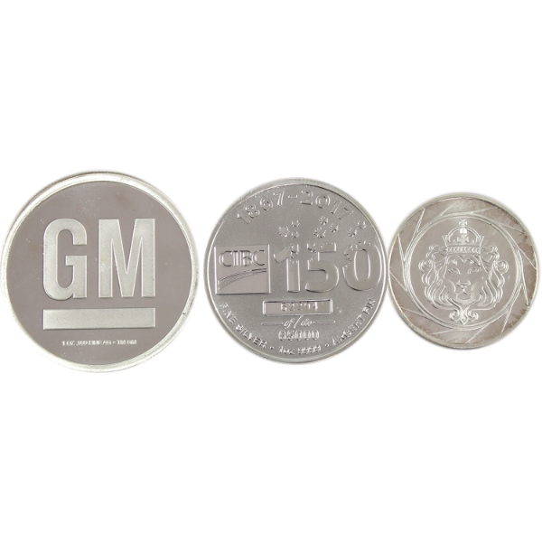 2.5oz Lot Total! Mixed .999 Fine Silver Rounds. 3pcs. (Tax Exempt)