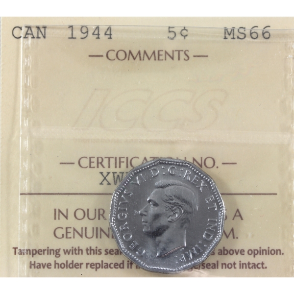 5-cent 1944 ICCS MS66