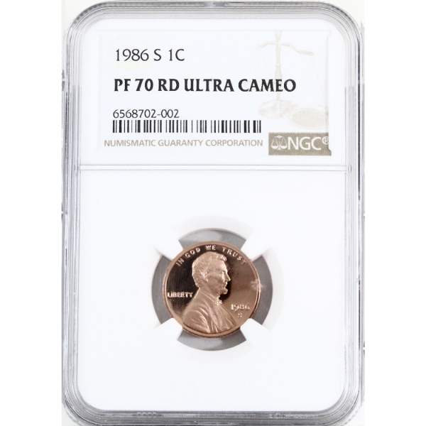 USA 1986-S Lincoln Cent NGC PF70 Red, UHC