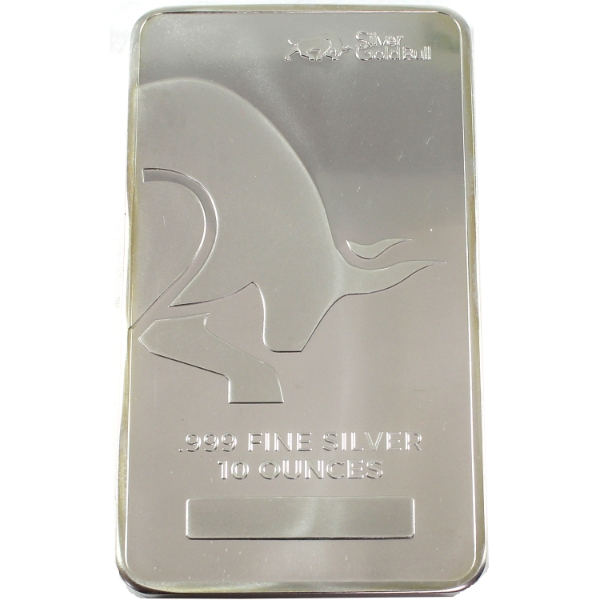 10oz Silver Gold Bull " Build Your Wealth" .999 Fine Silver Bar (Tax Exempt)