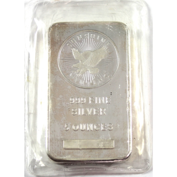 5oz Sunshine Mint .999 Fine Silver Bar (Tax Exempt)
