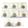 Image 1 : 25-cent 2012, 2013, 2014, 2015, 2016, 2017, 2018 & 2019 Caribou ICCS MS66. 8pcs