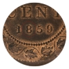 Image 3 : 1-cent 1859 Double 8 Narrow 9 ICCS MS62 Red & Brown