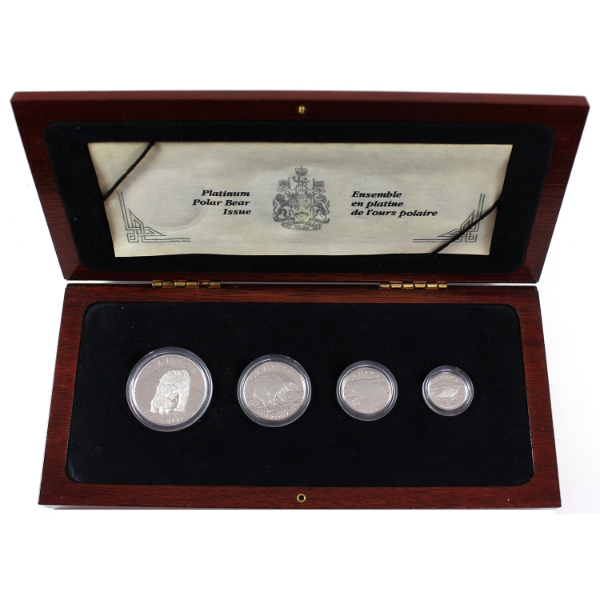 1990 Platinum Polar Bear 4-Coin Fractional Set (Tax Exempt)