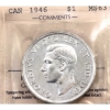 Image 1 : Silver $1 1946 ICCS MS63. A bright coin with lustrous fields.