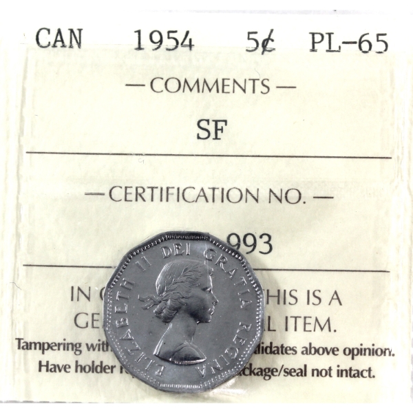 5-cent 1954 SF ICCS PL65