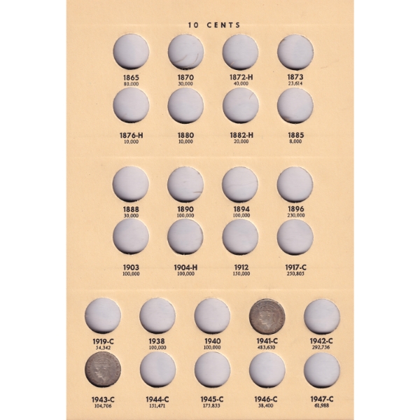 Library of Coins: Newfoundland 10-Cent, 20-Cent, 25-cent, 50-Cent Vol. 69 Album. 8pcs.