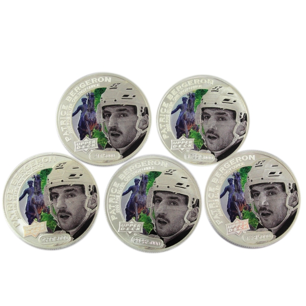 5x 1oz Cook Islands 2017 $5 Upper Deck- Patrice Bergeron .999 Fine Silver Coins. 5pcs (Tax Exempt)