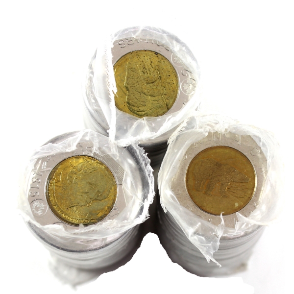 $2 1996, 2012 New Generation & 2015 Sir John A. Macdonald Rolls of 25pcs. 3 Rolls. 