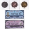 Image 1 : Stratford Coin Club 1960-2025 65th Anniversary Note and Medal Set - 2x Notes & 3x Medals. 5pcs.