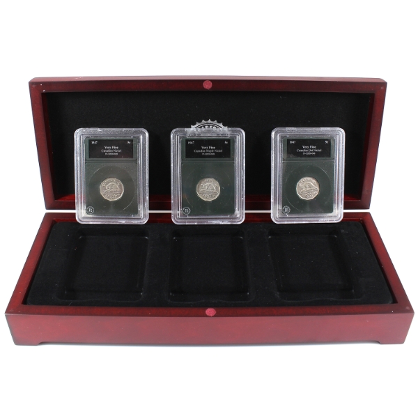 5-cent 1947 Nickel Collection in Bradford Exchange Holders and Deluxe Case w/ COA