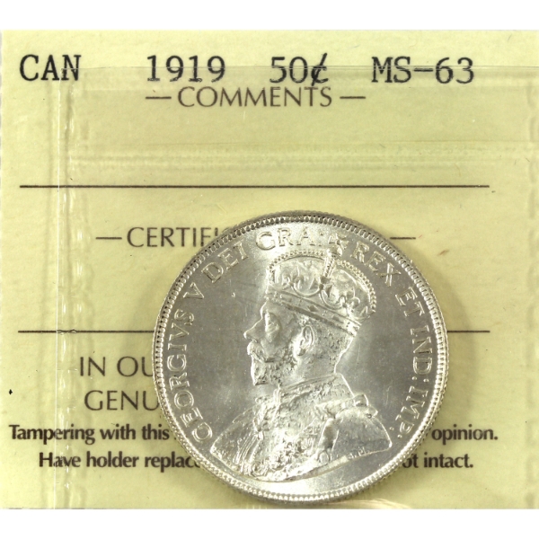 50-cent 1919 ICCS MS63