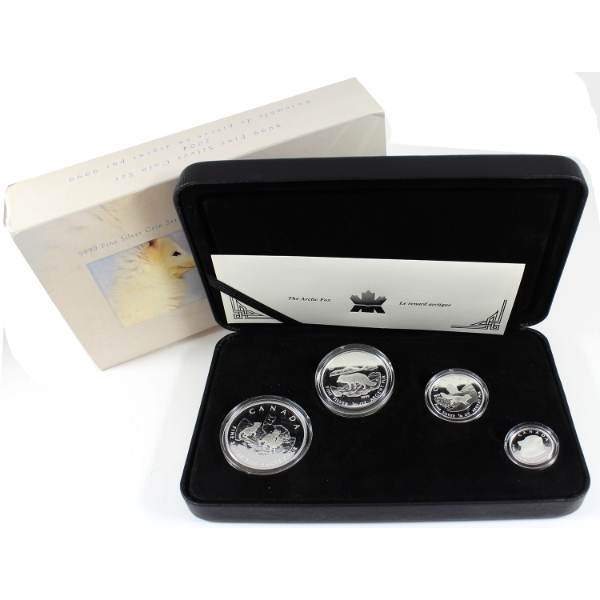 2004 The Arctic Fox .9999 Fine Silver 4-coin Fractional Set (Tax Exempt)