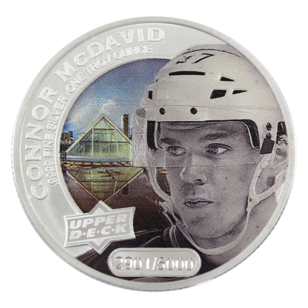 1oz Cook Islands 2017 $5 Upper Deck Grandeur- Connor McDavid .9999 Silver Coin (Tax Exempt)