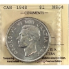 Image 1 : Silver $1 1948 ICCS MS64