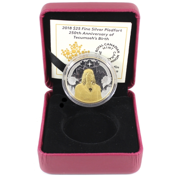 2018 $25 250th Anniversary of Tecumseh's Birth Fine Silver Piedfort (Tax Exempt)