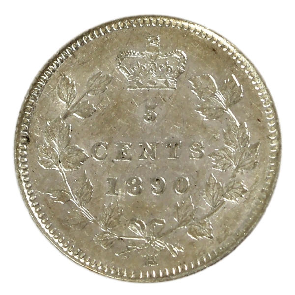5-cent 1890H AU58